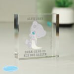 Personalised Tiny Tatty Teddy Holding Blanket Crystal Glass Token - Image 3