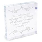 Personalised Any Message Sentiments Leaf Design Crystal Glass Token - Image 5