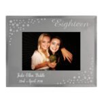 Personalised 'Eighteen' Birthday Diamante 6x4 Landscape Mirrored Glass Photo Frame - Image 5