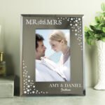 Personalised 'Mr And Mrs' Diamante 4x6 Portrait Mirrored Glass Photo Frame - Image 3