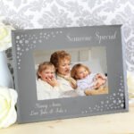 Personalised Any Message Diamante 6x4 Landscape Mirrored Glass Photo Frame - Image 2