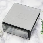 Personalised Any Message Diamante Mirrored Glass Trinket Box - Image 2