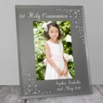 Personalised Any Message Diamante 4x6 Portrait Mirrored Glass Photo Frame