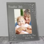 Personalised Any Message Diamante 4x6 Portrait Mirrored Glass Photo Frame - Image 2
