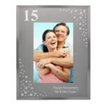 Personalised Big Numbers & Message Diamante 4x6 Portrait Mirrored Glass Photo Frame - Image 4