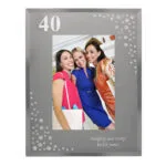 Personalised Big Numbers & Message Diamante 4x6 Portrait Mirrored Glass Photo Frame - Image 5