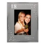 Personalised Big Numbers & Message Diamante 4x6 Portrait Mirrored Glass Photo Frame - Image 4