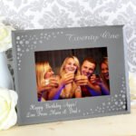 Personalised ‘Twenty One’ Birthday Diamante 6x4 Landscape Mirrored Glass Photo Frame - Image 2