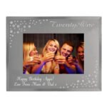 Personalised ‘Twenty One’ Birthday Diamante 6x4 Landscape Mirrored Glass Photo Frame - Image 4