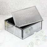 Personalised Name & Message Diamante Mirrored Glass Trinket Box - Image 2