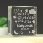 Personalised 'Twinkle Twinkle Little Star' Crystal Glass Token - Image 3