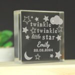 Personalised 'Twinkle Twinkle Little Star' Crystal Glass Token - Image 4