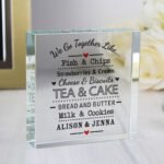 Personalised 'We Go Together Like....' Crystal Glass Token - Image 3