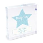 Personalised Blue Stitch & Dot Star Design Crystal Glass Token - Image 7