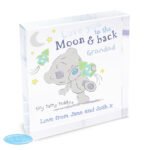 Personalised Tiny Tatty Teddy 'Love You To The Moon & Back' Crystal Glass Token - Image 3