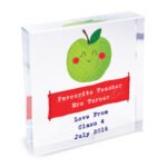 Personalised Apple For The Teacher Crystal Glass Token - Image 4