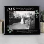 Personalised 'Of All The Walks We've Taken Together' Wedding 7x5 Landscape Black Glass Photo Frame - Image 2
