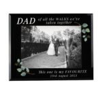 Personalised 'Of All The Walks We've Taken Together' Wedding 7x5 Landscape Black Glass Photo Frame - Image 3