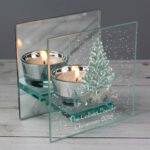 Personalised A Winter's Night Christmas Mirrored Glass Tea Light Candle Holder - Image 3