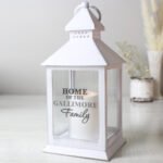 Personalised 'The Family' Rustic White Plastic Light-up Lantern