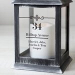 Personalised Elegant Diamond Design Rustic Black Plastic Light-up Lantern - Image 2