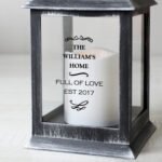 Personalised Antique Scroll Design Rustic Black Plastic Light-up Lantern - Image 2