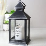 Personalised Antique Scroll Design Rustic Black Plastic Light-up Lantern - Image 7