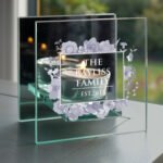 Personalised Soft Watercolour Design Mirrored Glass Tea Light Candle Holder