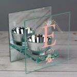 Personalised Floral Bouquet Design Mirrored Glass Tea Light Candle Holder - Image 2