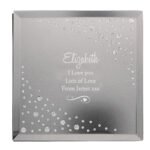 Personalised Any Message Swirls & Hearts Design Diamante Glass Trinket Box - Image 9