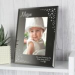 Personalised Swirls & Hearts Design Diamante 4×6 Portrait Mirrored Glass Photo Frame - Image 2