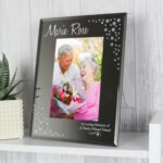Personalised Swirls & Hearts Design Diamante 4×6 Portrait Mirrored Glass Photo Frame - Image 5