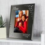 Personalised Swirls & Hearts Design Diamante 4×6 Portrait Mirrored Glass Photo Frame - Image 6