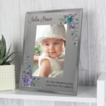 Personalised Butterflies & Flowers Design Diamante 4x6 Portrait Glass Photo Frame - Image 2