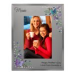Personalised Butterflies & Flowers Design Diamante 4x6 Portrait Glass Photo Frame - Image 4