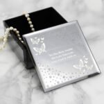 Personalised White Butterfly Design Diamante Glass Trinket Box - Image 6