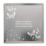 Personalised White Butterfly Design Diamante Glass Trinket Box - Image 9