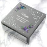 Personalised Floral Butterfly Design Diamante Glass Trinket Box - Image 8