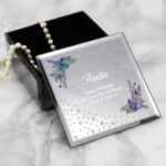Personalised Floral Butterfly Design Diamante Glass Trinket Box - Image 4