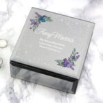 Personalised Floral Butterfly Design Diamante Glass Trinket Box - Image 3