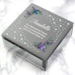 Personalised Floral Butterfly Design Diamante Glass Trinket Box - Image 6