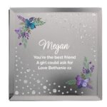 Personalised Floral Butterfly Design Diamante Glass Trinket Box - Image 9