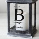 Personalised Initial & Name Rustic Black Plastic Light-up Lantern - Image 3