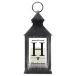 Personalised Initial & Name Rustic Black Plastic Light-up Lantern - Image 6
