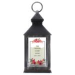 Personalised Any Message Floral Design Rustic Black Plastic Light-up Lantern - Image 6