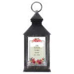 Personalised Any Message Floral Design Rustic Black Plastic Light-Up Lantern - Image 6
