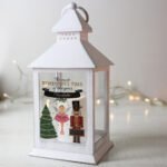 Personalised Christmas Nutcracker Design Rustic White Plastic Light-up Lantern - Image 5
