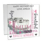Personalised 'Mum' Mirrored Glass Tea Light Candle Holder - Image 4