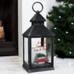 Personalised Driving Home For Christmas Rustic Black Plastic Light-up Lantern - Image 6