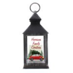 Personalised Driving Home For Christmas Rustic Black Plastic Light-up Lantern - Image 7